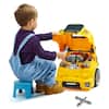 Front. VEVOR - Engine Toy, 60 Pieces, Kids Mechanic Car Repair Set with Removable Parts, Lights and Sounds, Steering Wheel and Horn - Yellow.