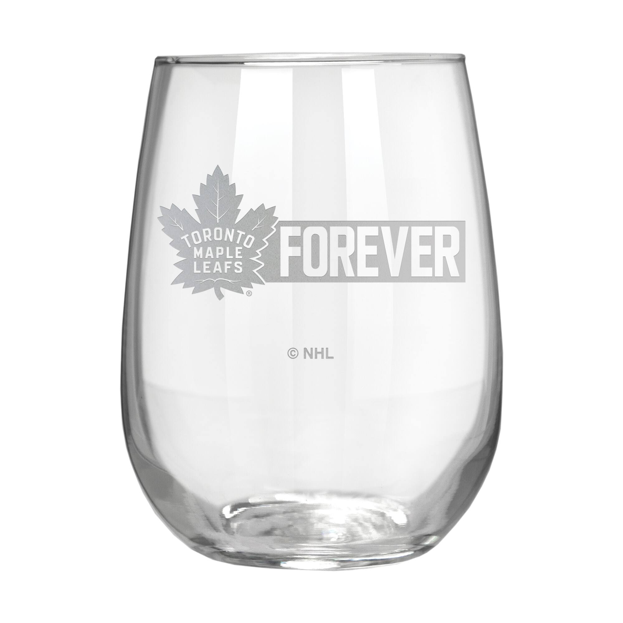Great American Products - Toronto Maple Leafs Etched 17oz. Rally Cry Stemless Wine Glass - Multicolor