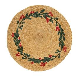 BreeBe - Mistletoe Wreath Jute Table Mat - Brown