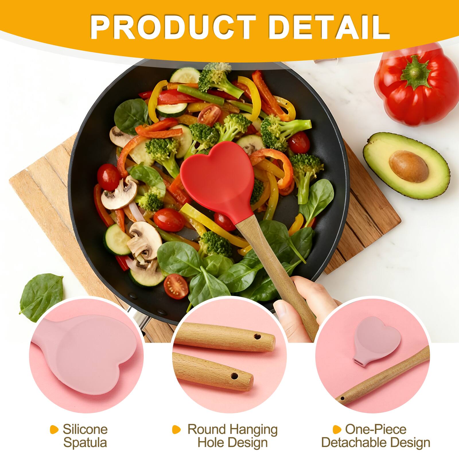 PRODUCT DETAIL

- Silicone Spatula
- Round Hanging Hole Design
- One-Piece Detachable Design