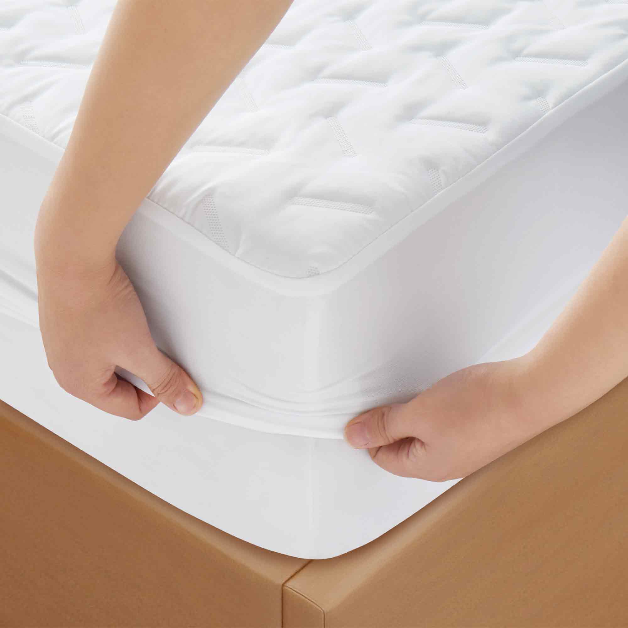 Back. Peace Nest - Peace Nest Waterprrof Mattress Protector, Diamond Pattern, Queen - Diamond.