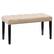 Angle. CorLiving - California Fabric Tufted Bench - Beige.