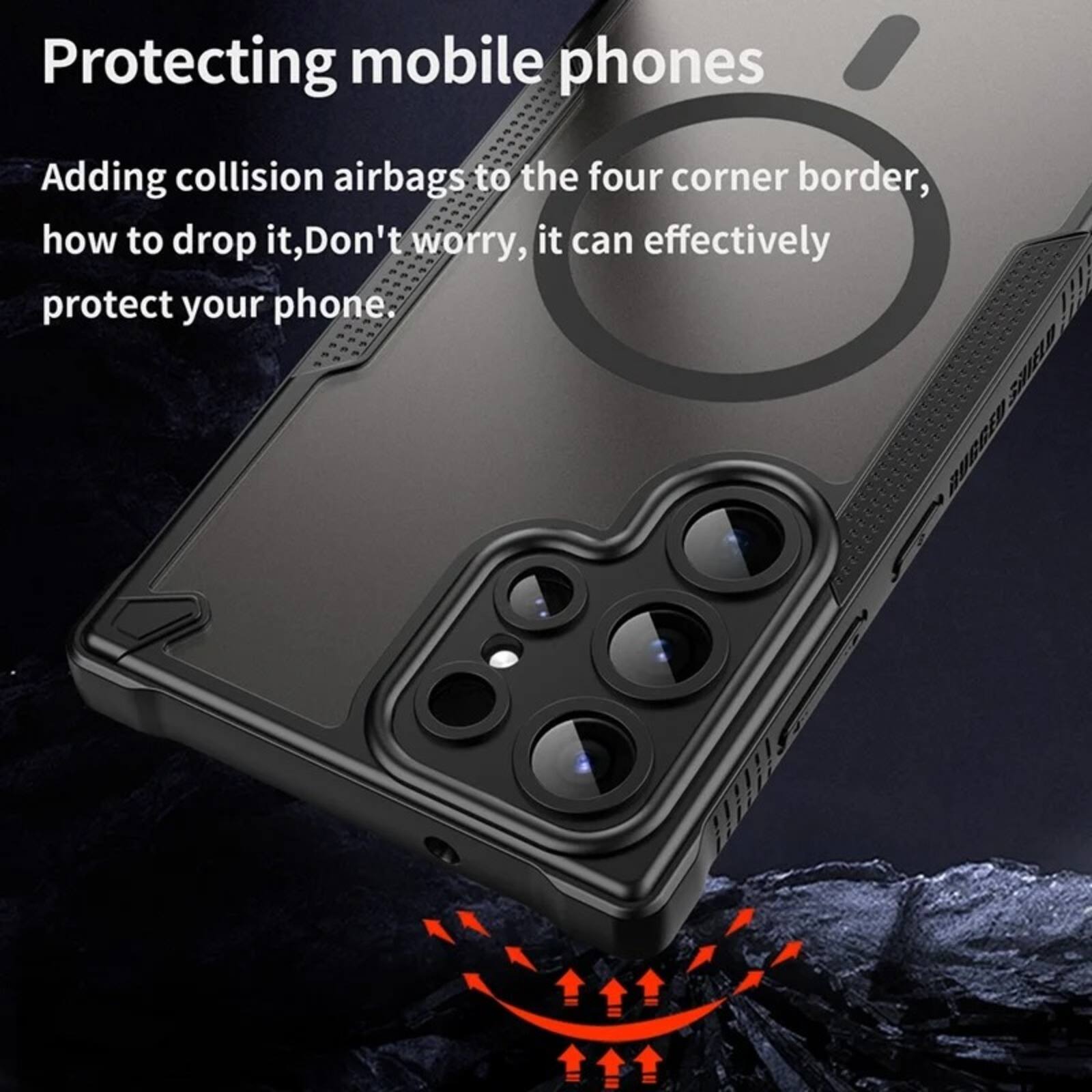 Protecting mobile phones

Adding collision airbags to the four corner border, how to drop it, Don't worry, it can effectively protect your phone.