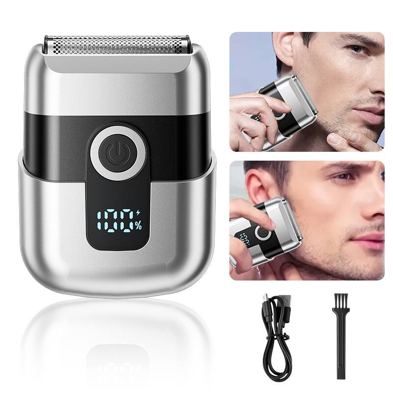 Alt View 1. Cluzine - 8500rpm Electric Shaver for Men, Dual-Foil LCD Display IPX7 Waterproof Beard Trimmer - Black.