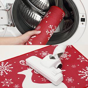 Alt View 8. Acekool - Christmas Deer Welcome Doormat Indoor/Outdoor Holiday Mat for Entryway Kitchen Bathroom - Red.