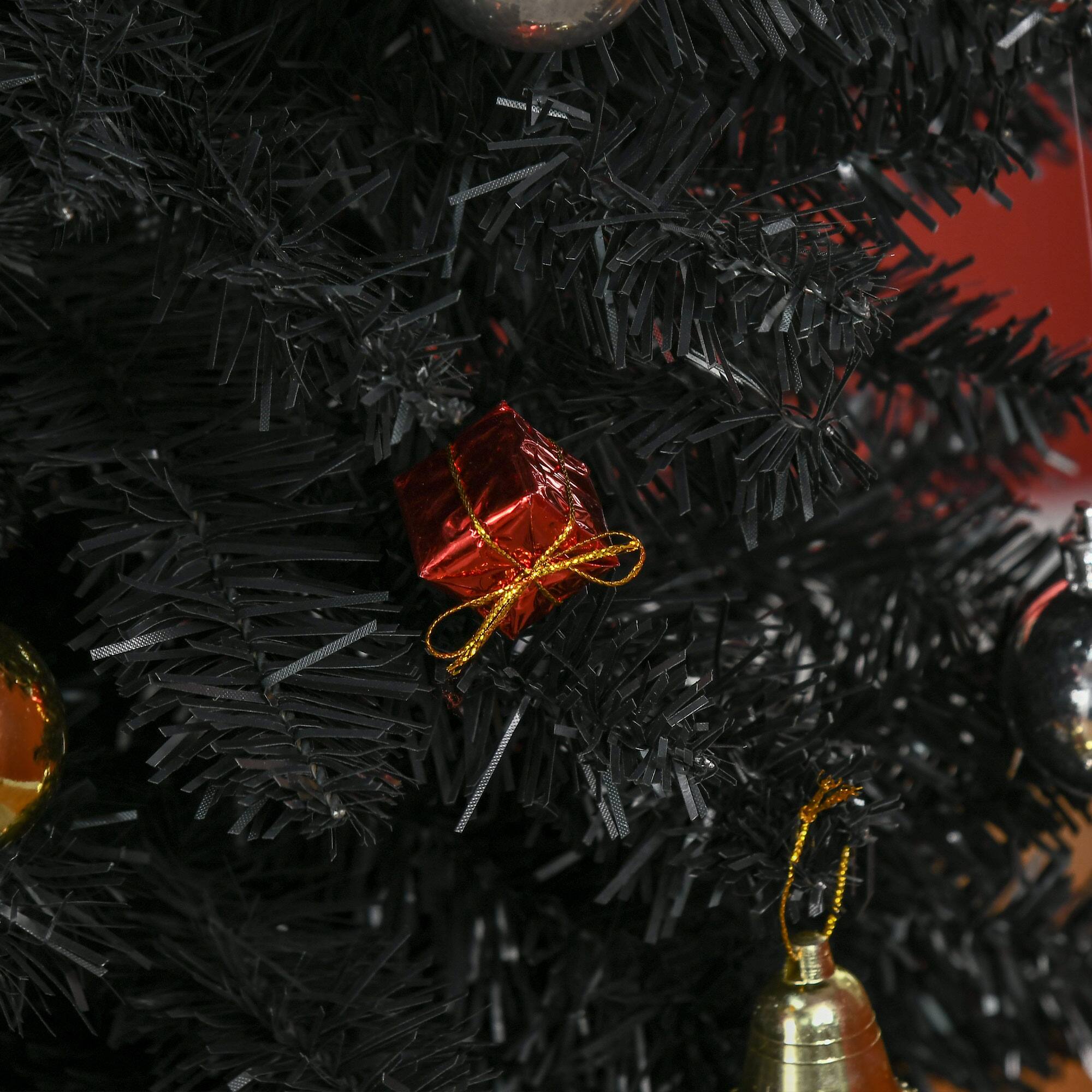 Alt View 8. Homcom - Artificial Pencil Christmas Tree, Slim Xmas Tree with 499 Realistic Branch Tips and Plastic Stand - black.