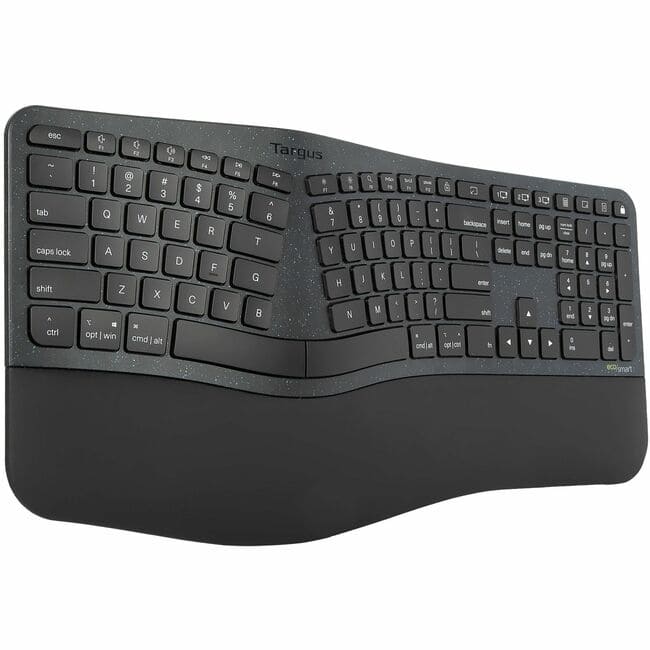 Targus - Sustainable Ergonomic EcoSmart Keyboard - Wireless Connectivity - Bluetooth - Full-size - 5 - 104 Key(s) - Macaron