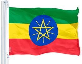 G128 - Ethiopia Flag 3x5 ft 150D Polyester with Brass Grommets - Assorted Colors