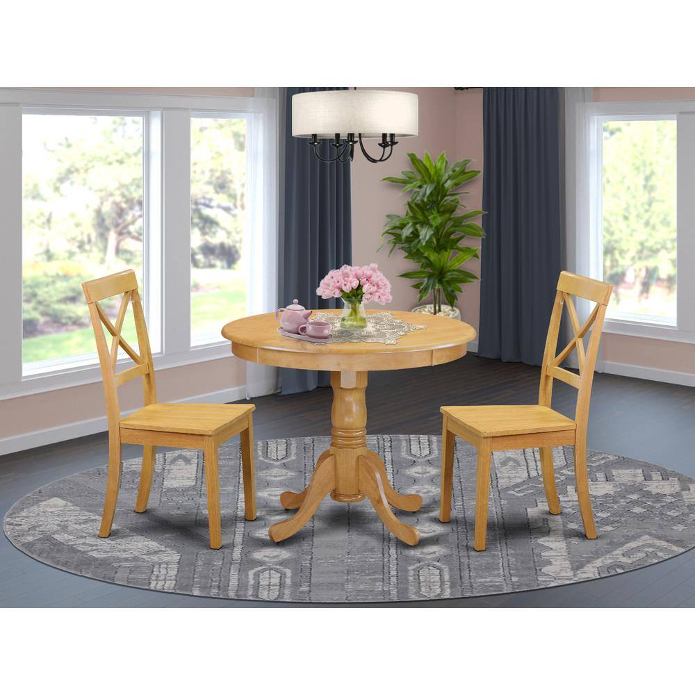 Left. East West Furniture - Dining Room Set Oak - Brown.