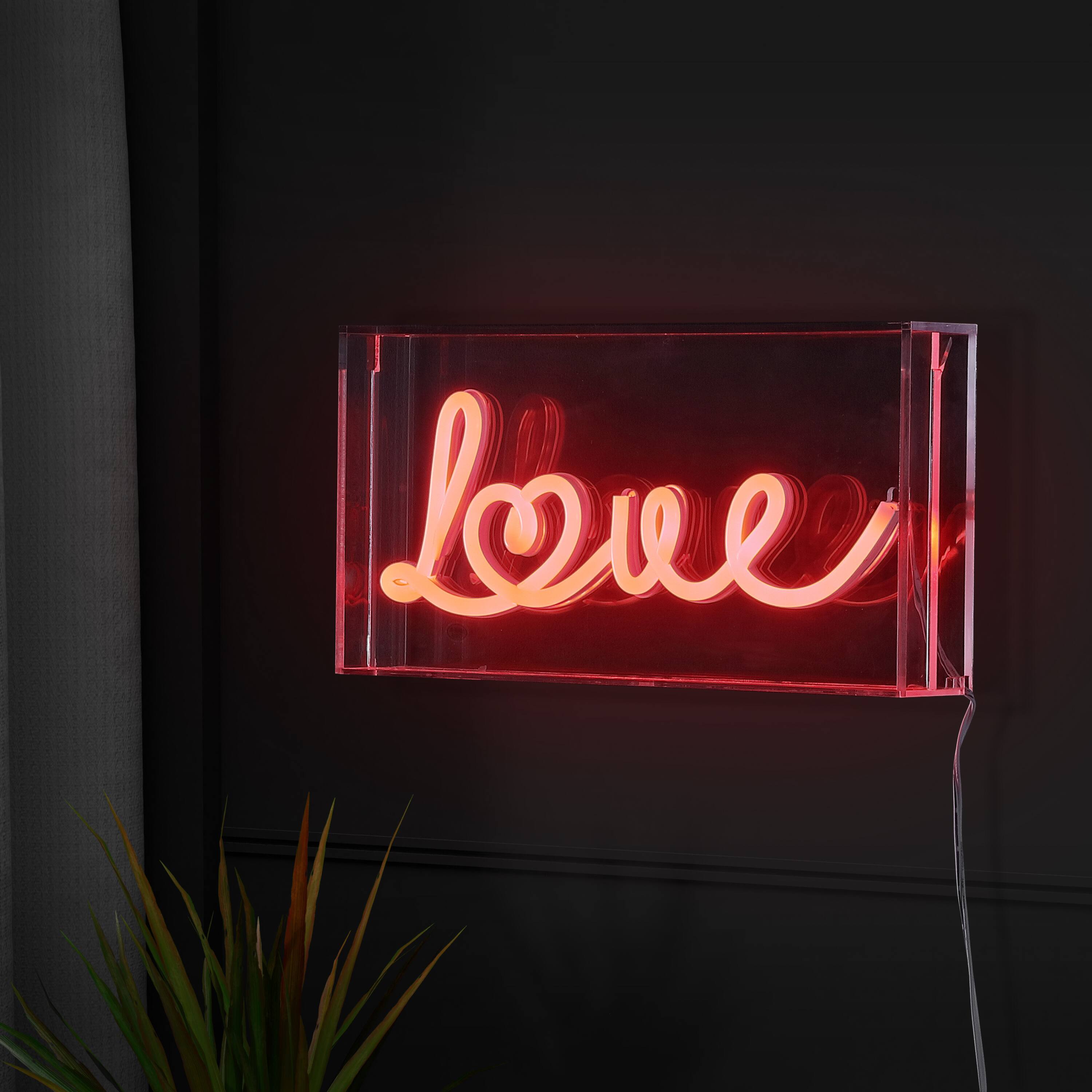 Alt View 4. Jonathan Y - Love 11.88" X 5.88" Contemporary Glam Acrylic Box USB Operated LED Neon Light, Red - Red.