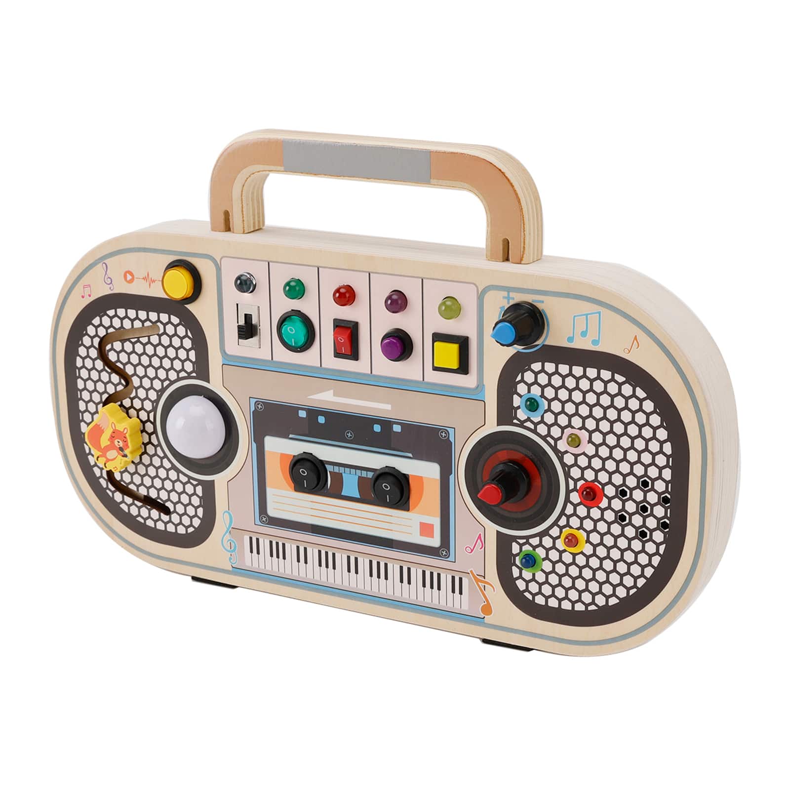 Topteng LED Musical Busy Board with 5 Sensory Light Switches
