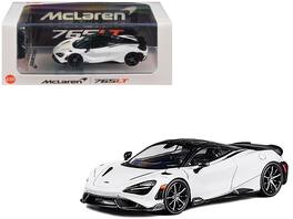 CM Models - McLaren 765LT White with Black Top and Extra Wheels 1/64 Diecast Model Car by CM Model - White and Black