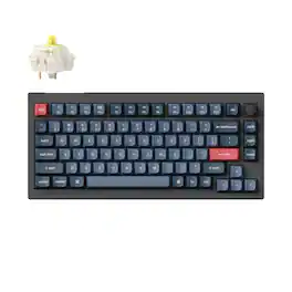 Keychron - V1 Max 75% RGB Mechanical Keyboard, QMK/built-in AI Launcher, Hot-Swappable - Black