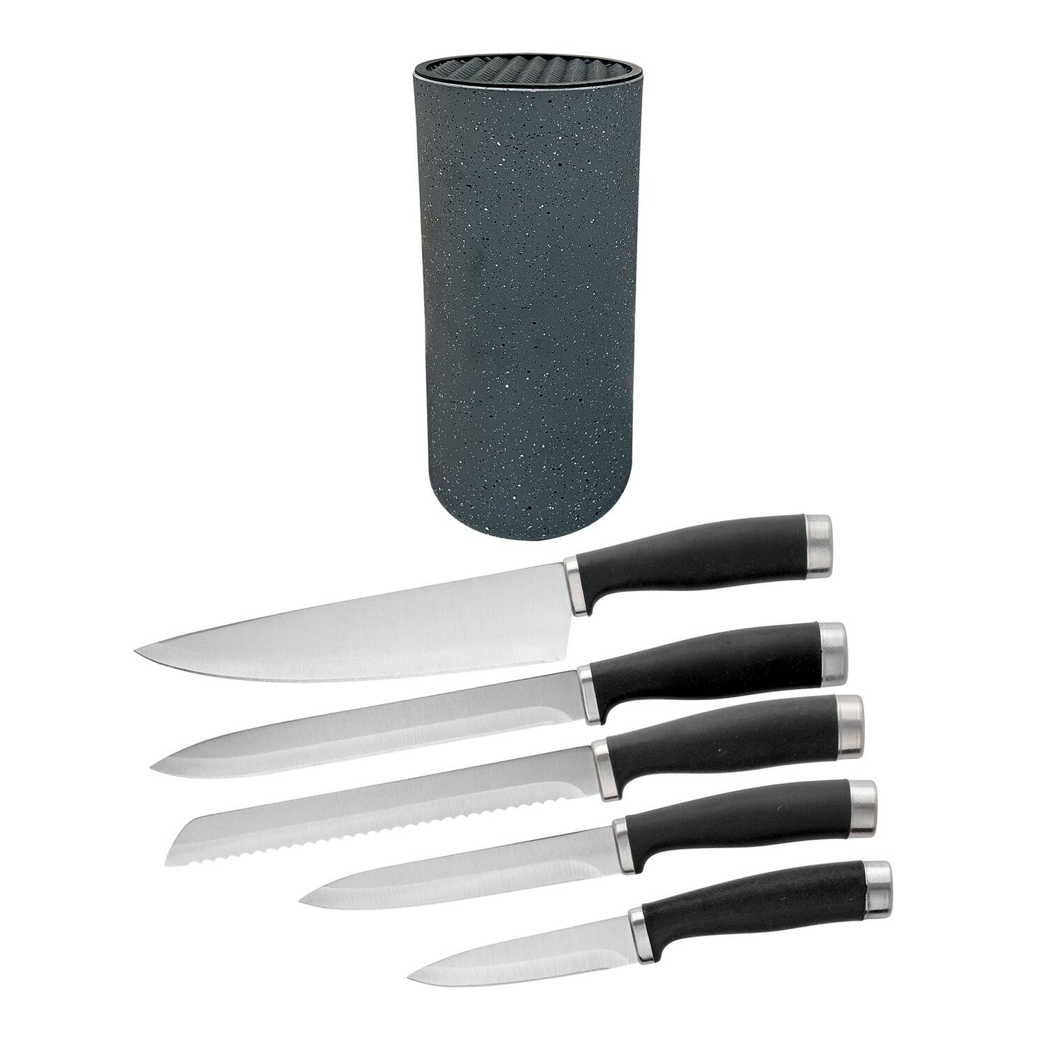 Front. EuroHome - Knife 6-Piece Set with Holder.