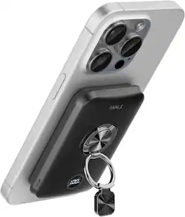 iWalk - 10000 mAh Magnetic Portable Charger with Ring Stand Power Bank Wireless Slim LED Display Battery Pack - Black