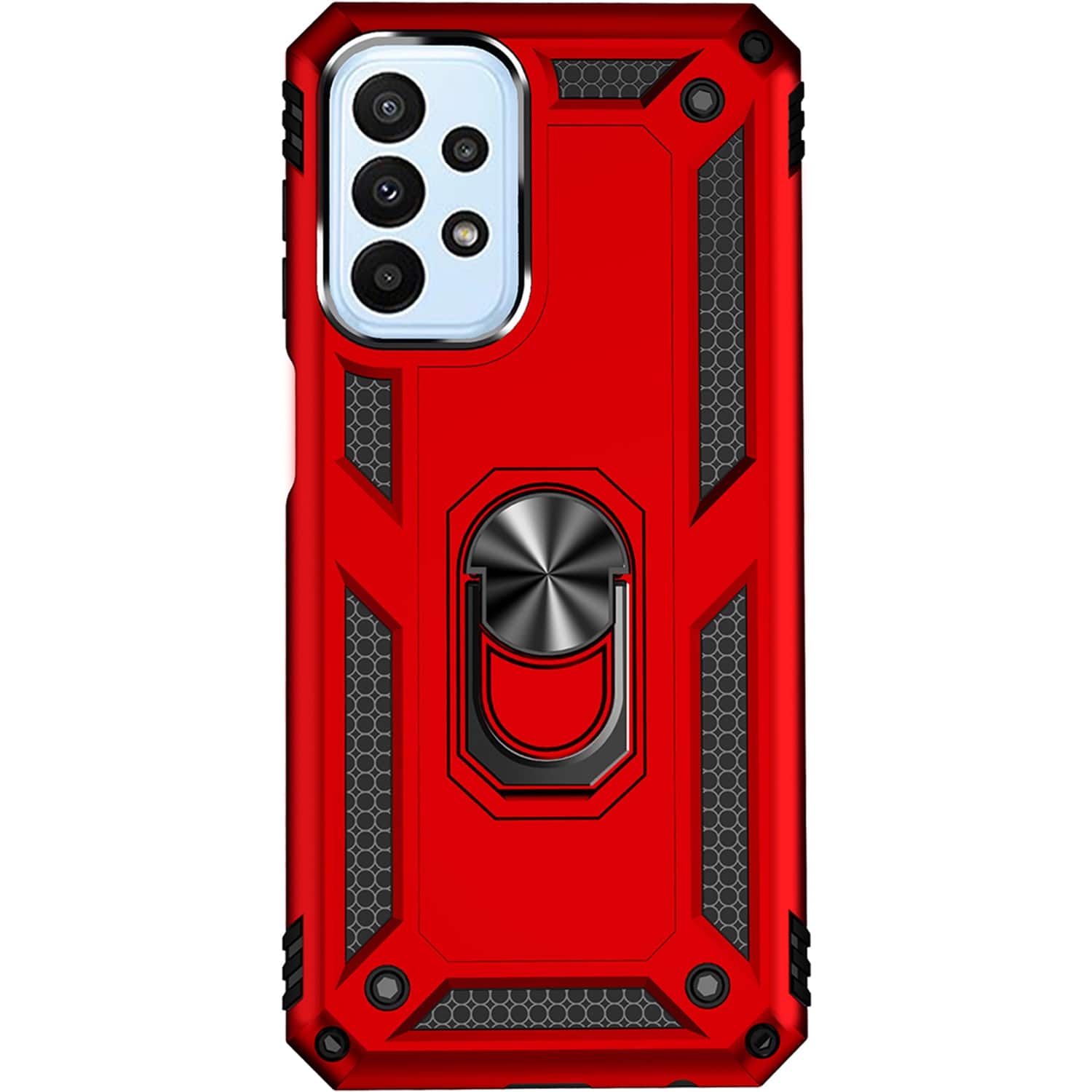 Front. SaharaCase - Military Kickstand Series Case for Samsung Galaxy A23 5G - Red.