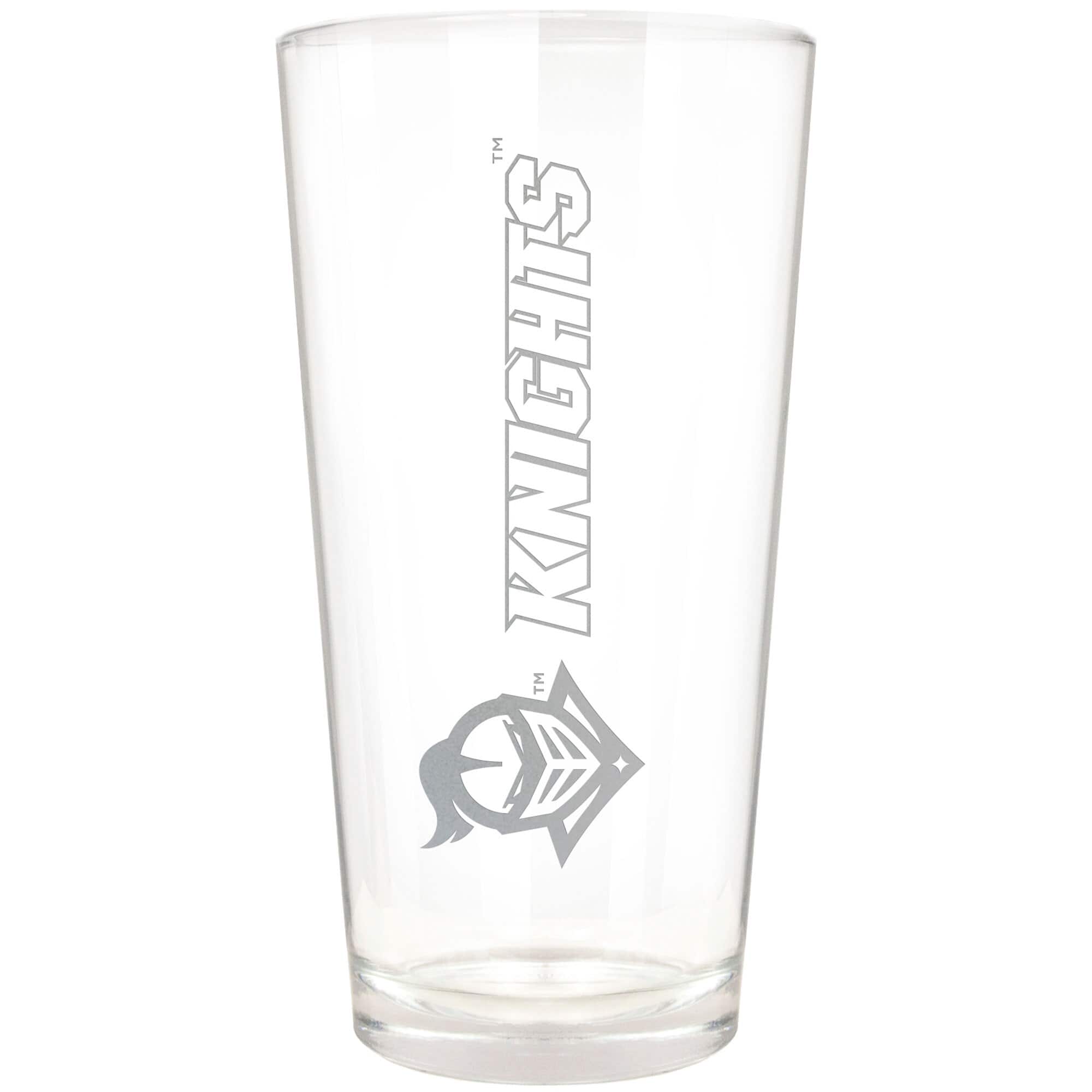 Front. Great American Products - UCF Knights Etched 16oz. Vertical Rally Cry Pint Glass - Multicolor.