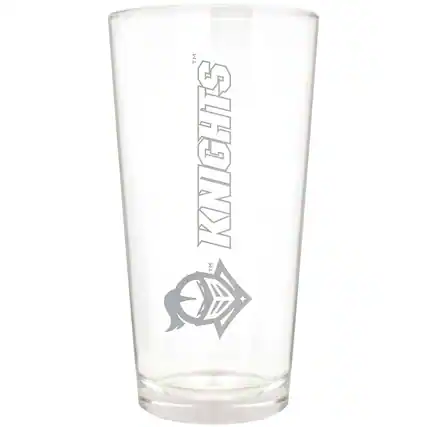 Front. Great American Products - UCF Knights Etched 16oz. Vertical Rally Cry Pint Glass - Multicolor.