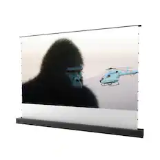 Front. AWOL Vision - MW-F220 120" Motorized Floor Rising Matte White Projector Screen ,4K/8K Ultra HD,Long/Short/Ultra-Short Throw Compatible - White.
