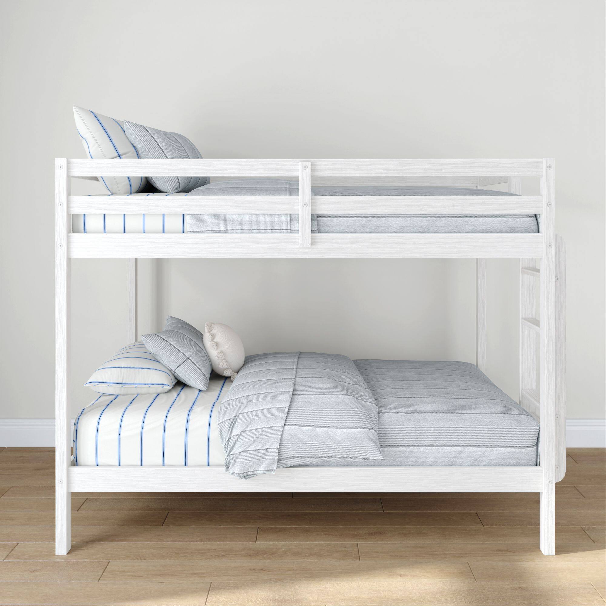 Alt View 1. Grain & Grove - Bear Plywood Twin/Twin Bunk, Brushed White - White.