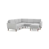 Burrow - Mid-Century Nomad 5-Seat Corner Sectional with Chaise - Crushed Gravel - Front_Zoom