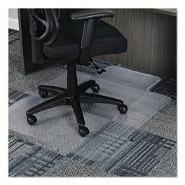 Alera - Studded Chair Mat for Flat Pile Carpeted Floors, Rectangular with Lip, Straight Edges, 36" x 48" - Clear