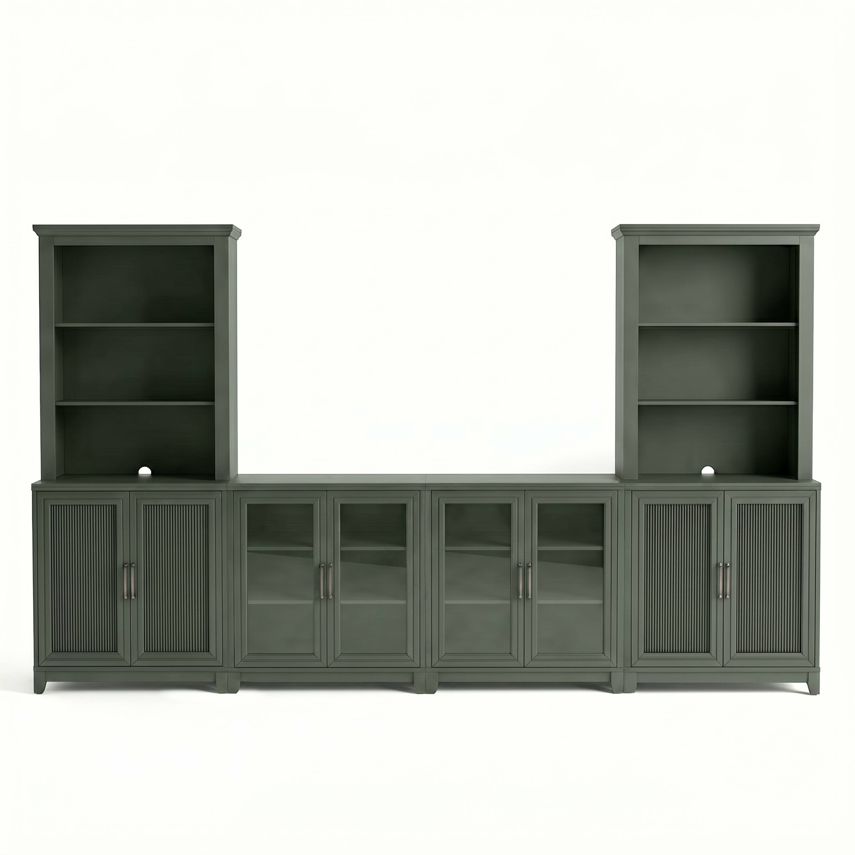 Martha Stewart Modular 6 Piece Base Cabinet and Hutch Set with Premium ...
