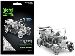 Model Kit 1908 Ford Model T Metal (Moderate Difficulty) Steel Model by Metal Earth - Silver