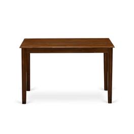 East West Furniture - Breakfast Table - Walnut Rectangular Table Top Surface and Asian Wood Modern Rectangular Dining Table 4 Legs - Brown