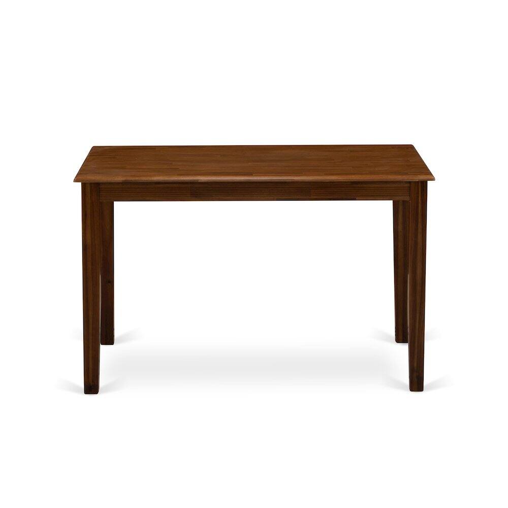 Front. East West Furniture - Breakfast Table - Walnut Rectangular Table Top Surface and Asian Wood Modern Rectangular Dining Table 4 Legs - Brown.