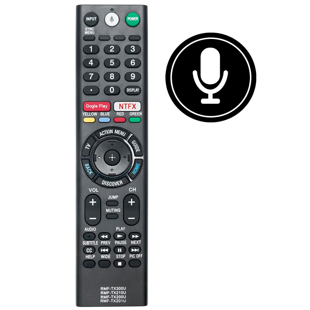ZdalaMit - NEW RMF-TX300U RMF-TX200U RMF-TX201U Replace Remote Voice Control fit for Sony Smart 4K TV 149331811 - Black