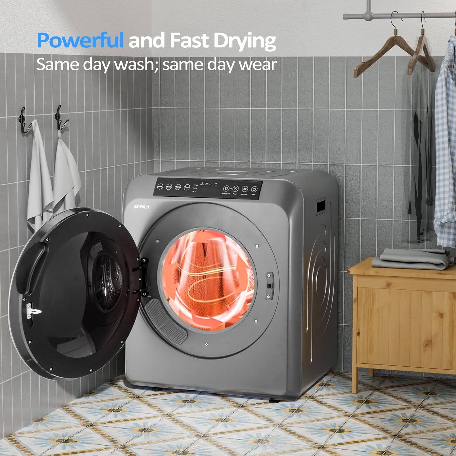 Powerful and Fast Drying  
Same day wash; same day wear