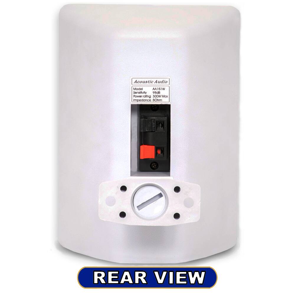 Acoustic Audio  
Model: AA151W  
Sensitivity: 98dB  
Power rating: 300W Max  
Impedance: 8Ω  

REAR VIEW