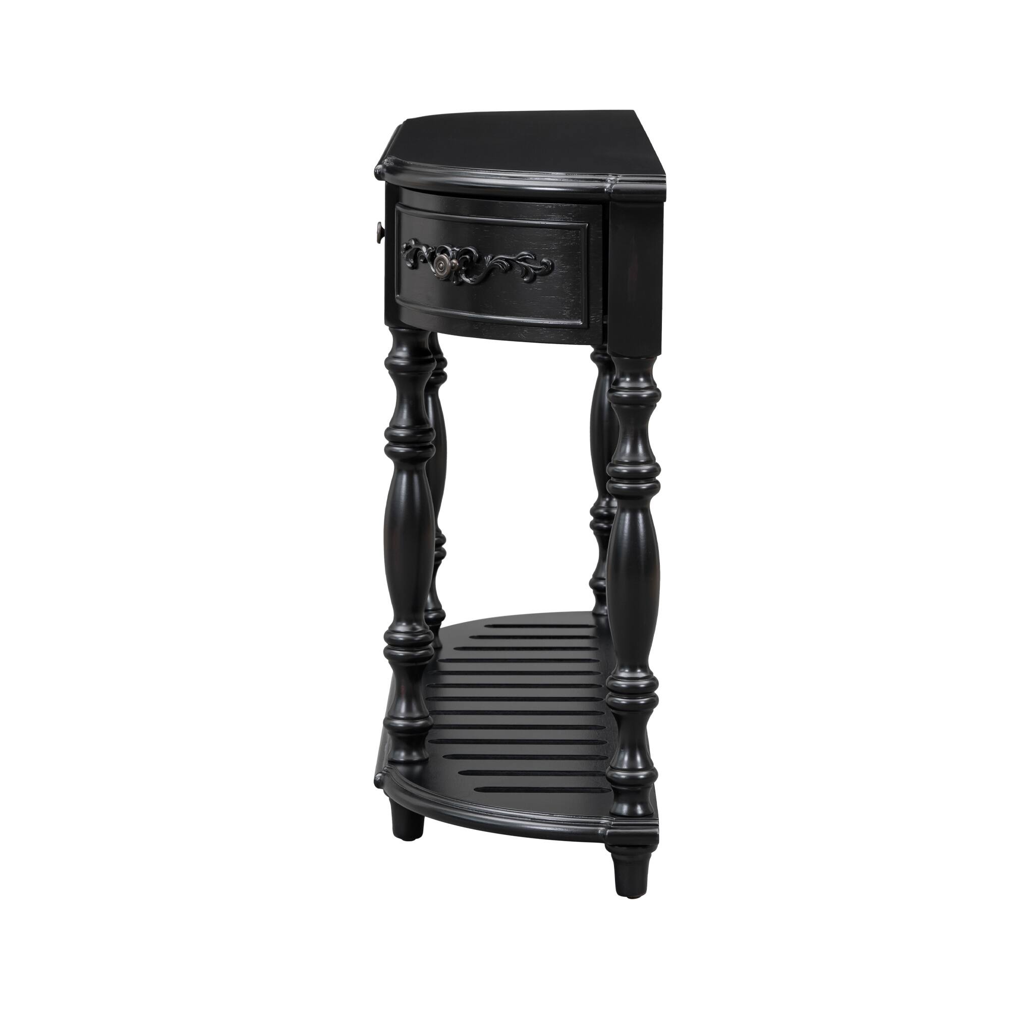 Alt View 2. Spaco - Spaco 52'' Modern Curved Console Table Sofa Table Entryway Table with 4 Drawers and 1 Shelf, for Hallway Living Room - Black.