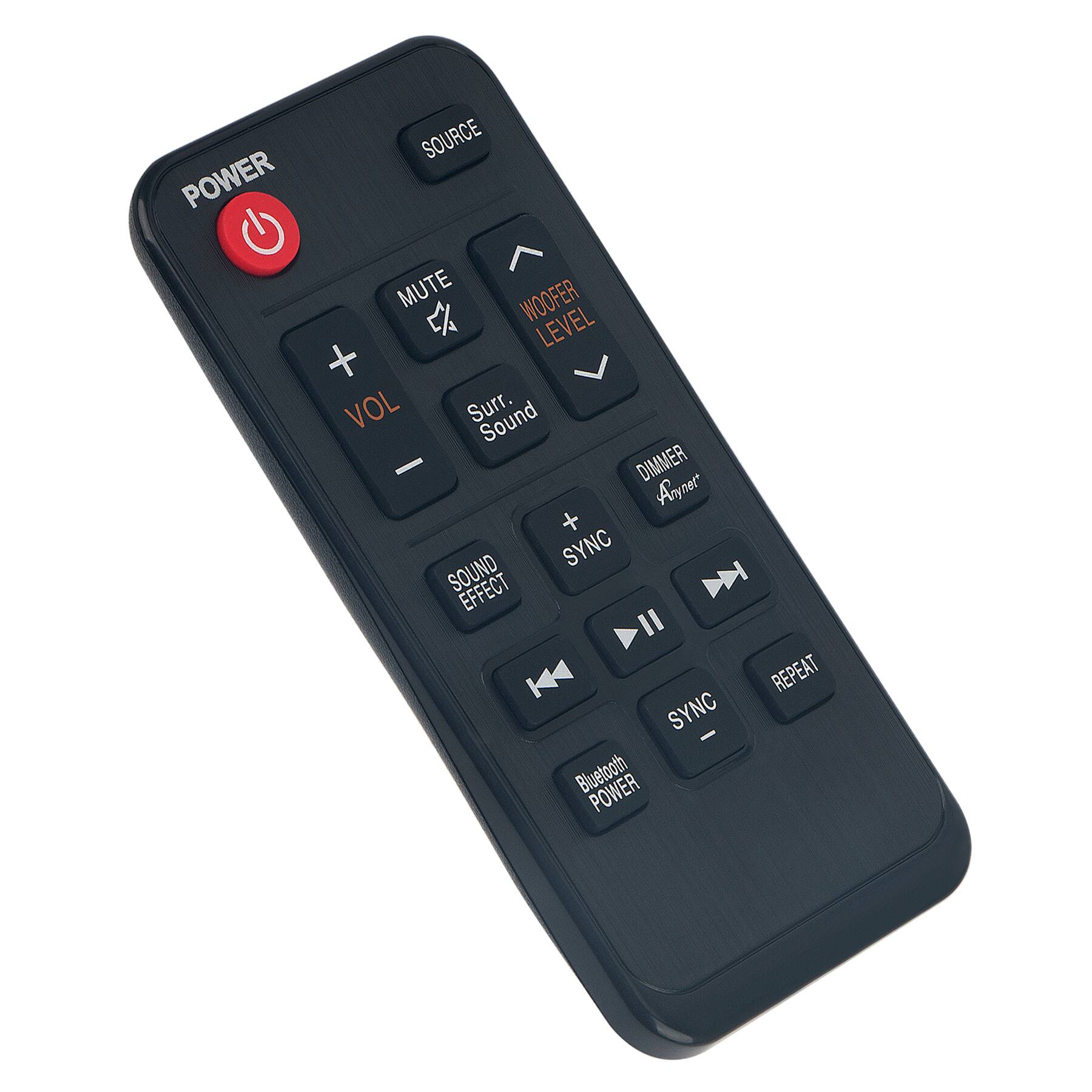 POWER SOURCE MUTE WOOFER LEVEL VOL Surr. Sound - DIMMER Anynet + SYNC SOUND EFFECT SYNC Bluetooth POWER REPEAT