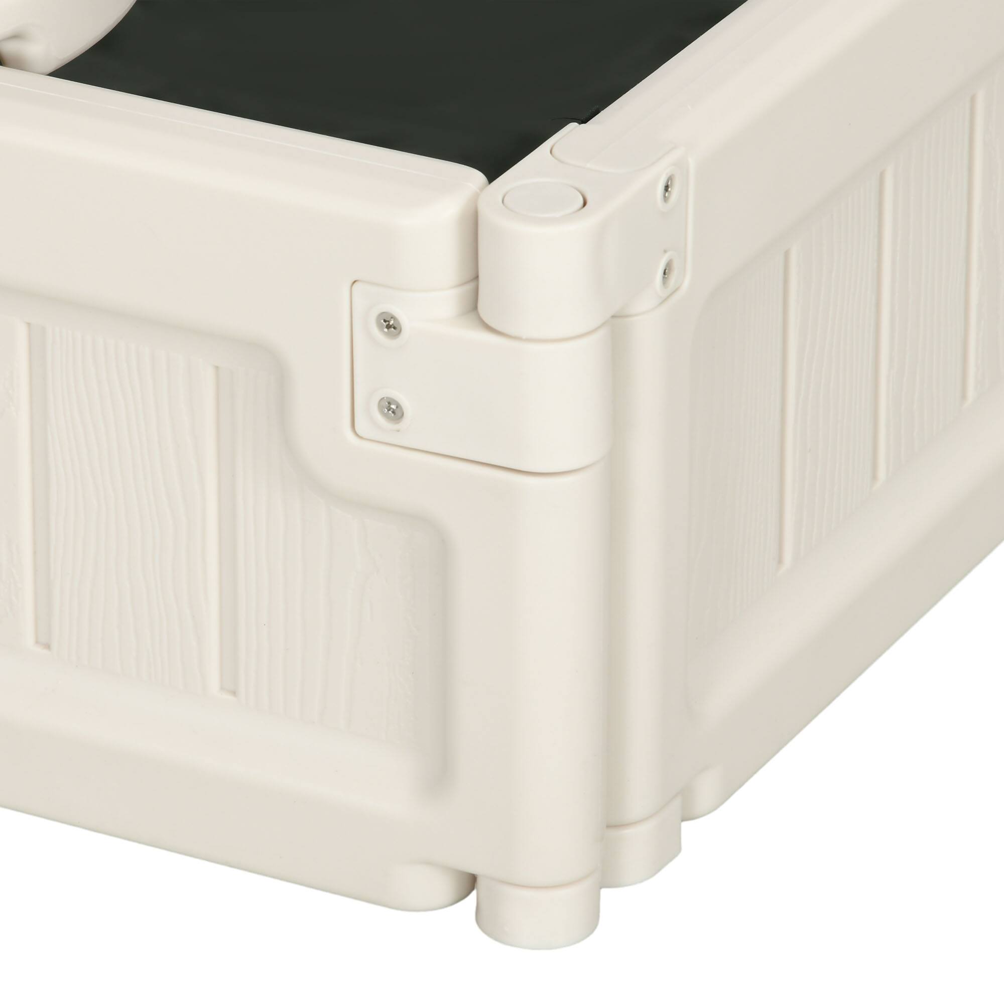 Alt View 5. Outsunny - Kids Outdoor Sandbox, Cover, Garden Bed Sand Pit, Easy Assembly, Square, Backyard, Brown, 48.5" x 48.5" x 8.25".