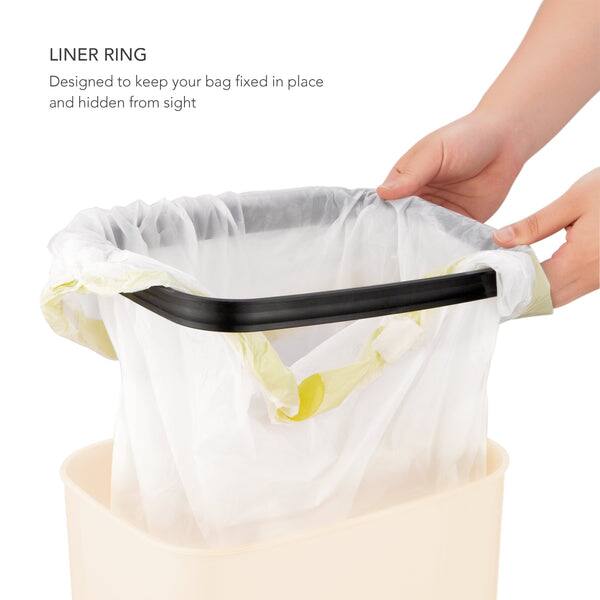 LINER RING  
Designed to keep your bag fixed in place and hidden from sight