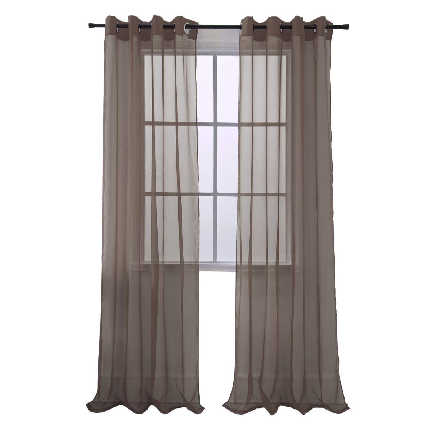 RT Designers Collection - Cara Grommet Curtain Panel for Windows 54" x 84" - Chocolate