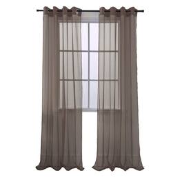 RT Designers Collection - Cara Grommet Curtain Panel for Windows 54" x 84" - Chocolate