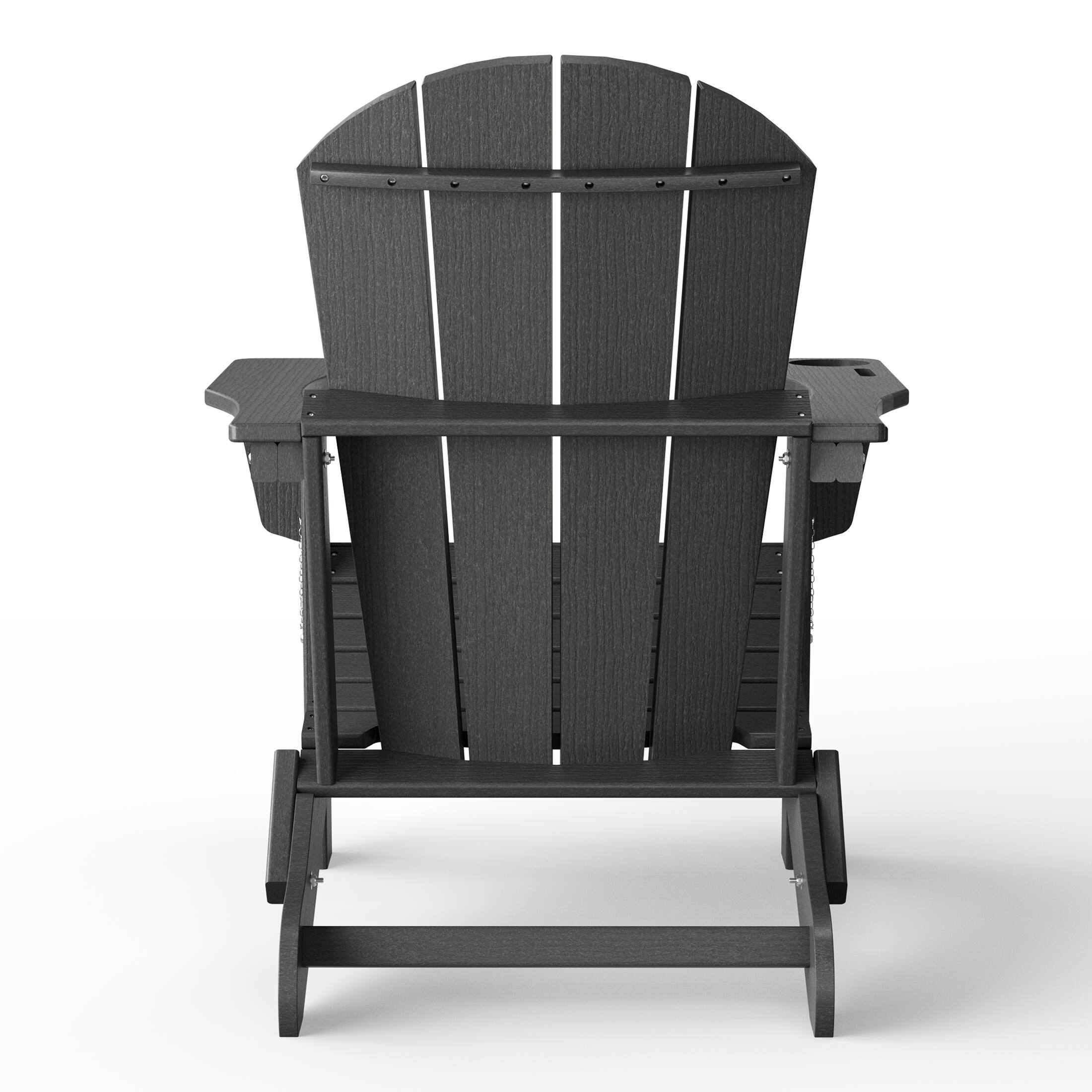 Alt View 1. WestinTrends - WestinTrends Nantucket Outdoor Patio HDPE Resin Adirondack Chair With Cup Holder and Phone Holder - Gray.