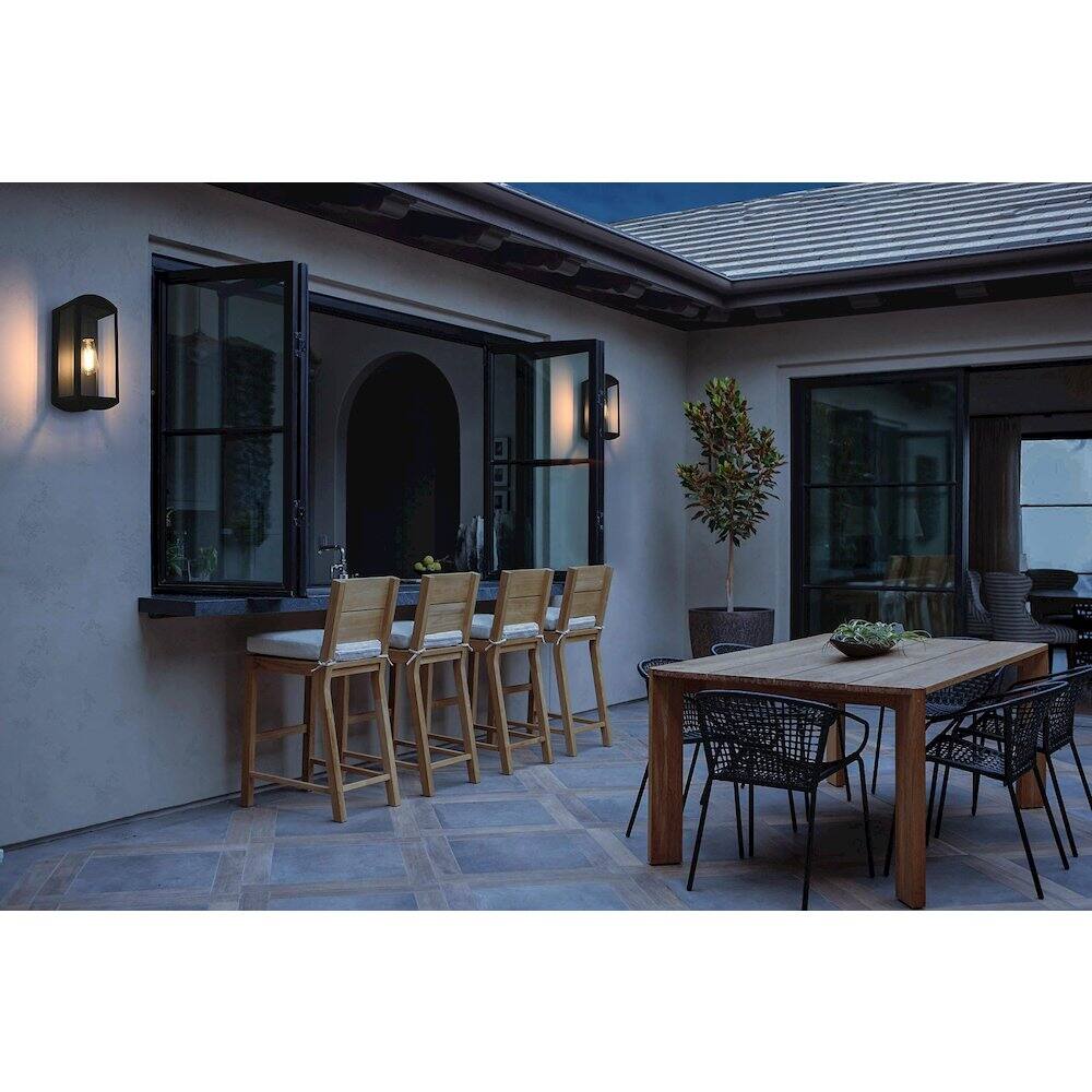 Alt View 4. Elegant Lighting - Miles 6 Inch Outdoor Wall Sconce In Black - Black.