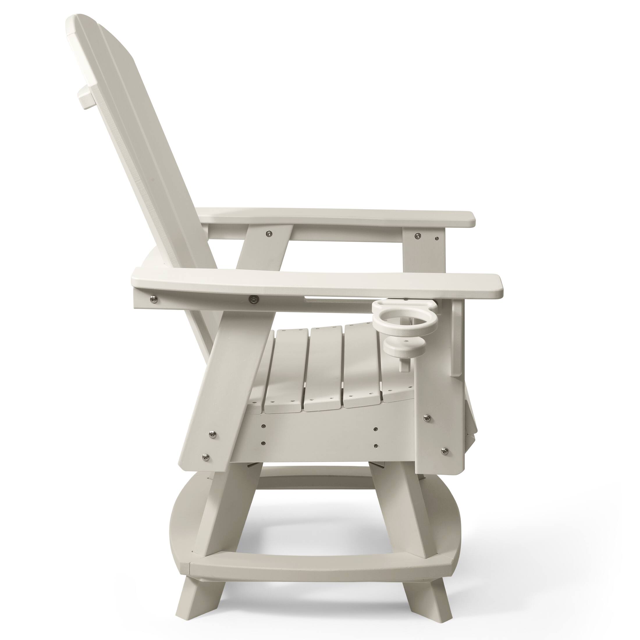 Left. WestinTrends - WestinTrends Malibu Outdoor HDPE Swivel Adirondack Patio Dining Chair With Cup Holder - Sand.
