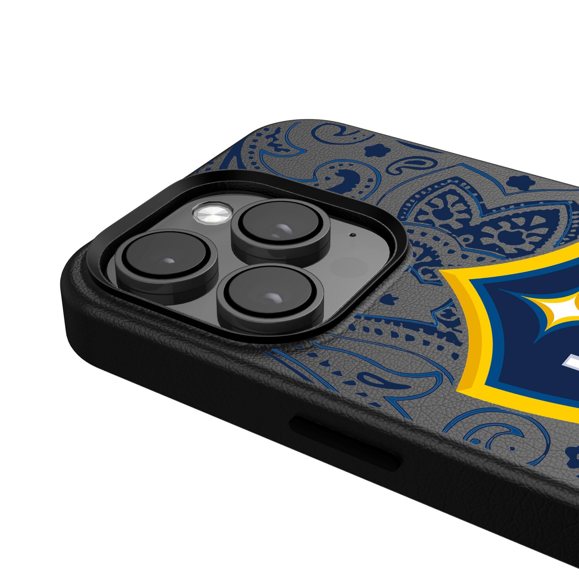 Alt View 3. Keyscaper - Black LA Galaxy iPhone Magnetic Bump Case - 14 Pro - Black.