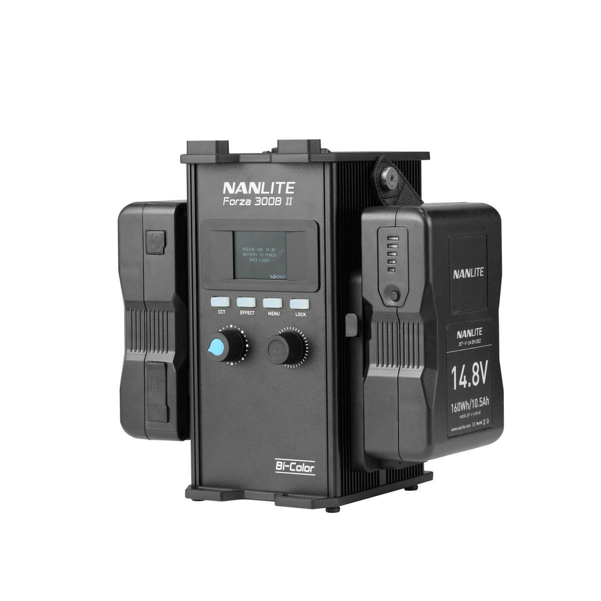 NANLITE Forza 3008 II  
PARK 2 M  
SCEY - PMS  
dn aow  
NANLITE  
CCT EFFECT MENU LOCK  
NANLITE  
14.8V  
160Wh/10.54h  
Bi-Color