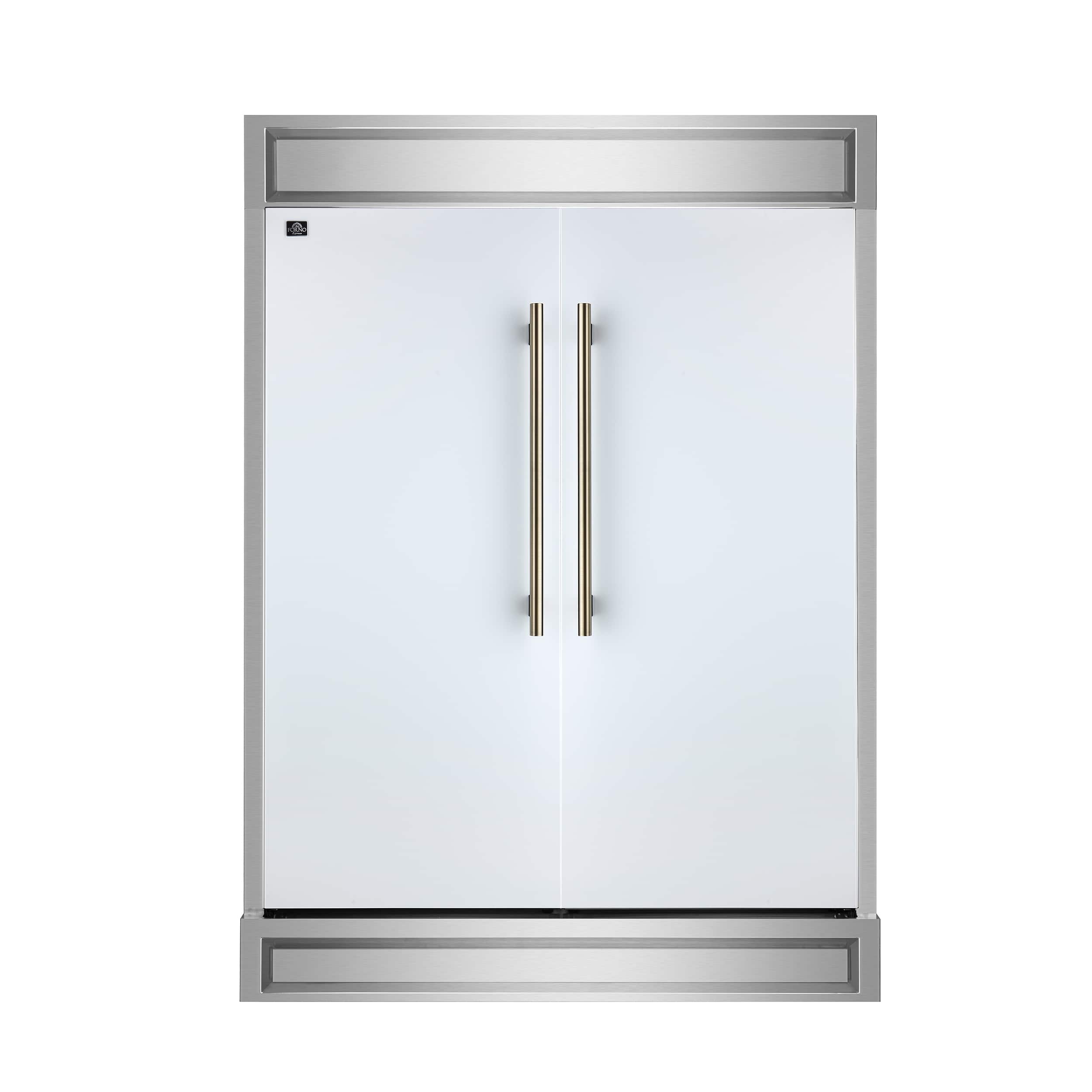 Front. Forno Appliances - 60 in. Wide Maderno 27.2 Cu. Ft. Built-In Side-by-Side Convertible Refrigerator/Freezer with Decorative Grill - White.