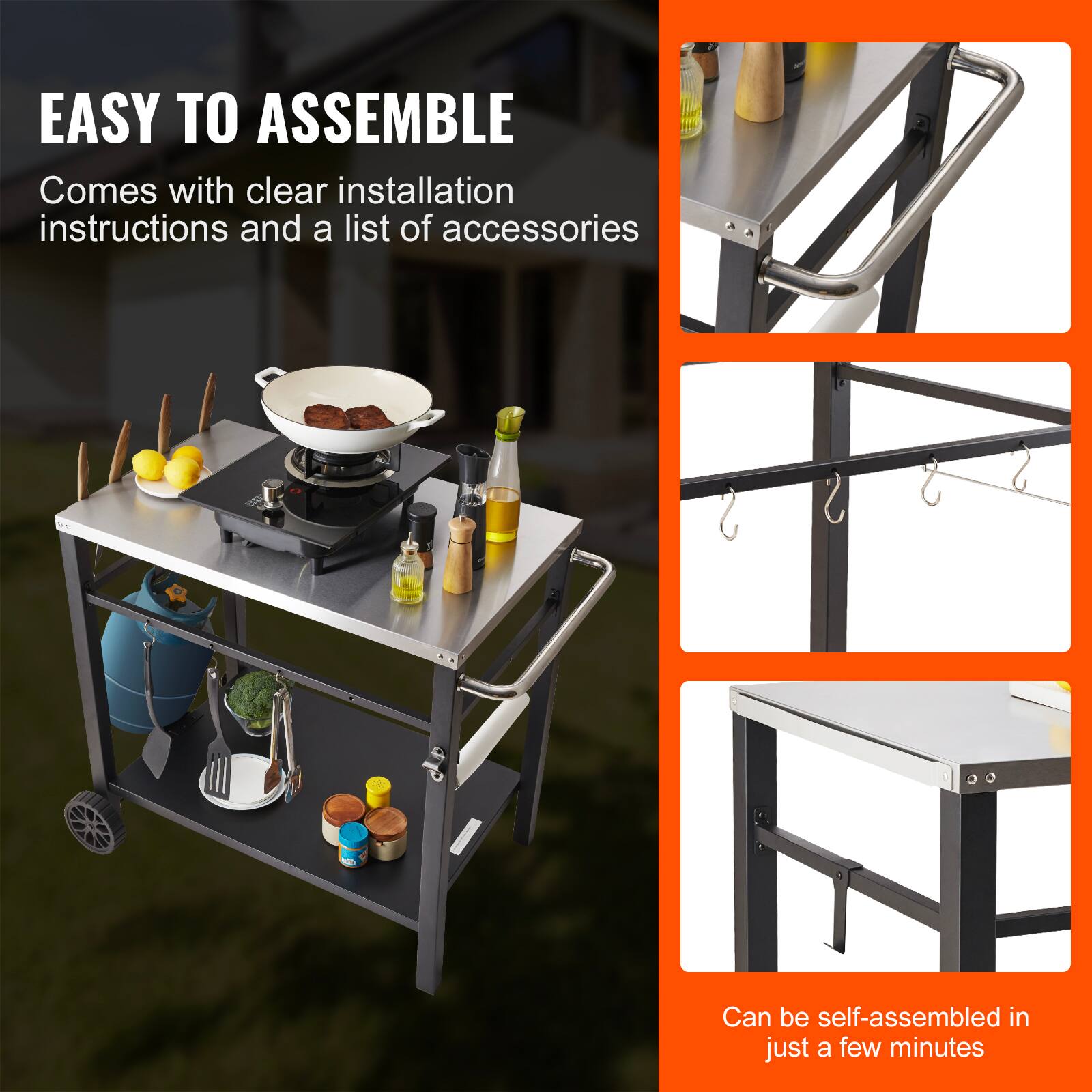 EASY TO ASSEMBLE
Comes with clear installation instructions and a list of accessories
Can be self-assembled in just a few minutes