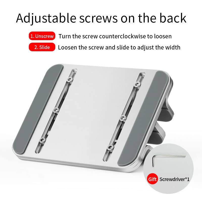 Adjustable screws on the back

1. Unscrew  
   Turn the screw counterclockwise to loosen

2. Slide  
   Loosen the screw and slide to adjust the width

Gift Screwdriver*1