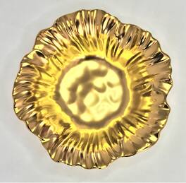 Jiallo - Botanic Collection Titanium Porcelain Sunflower bowl 11.5" - Gold