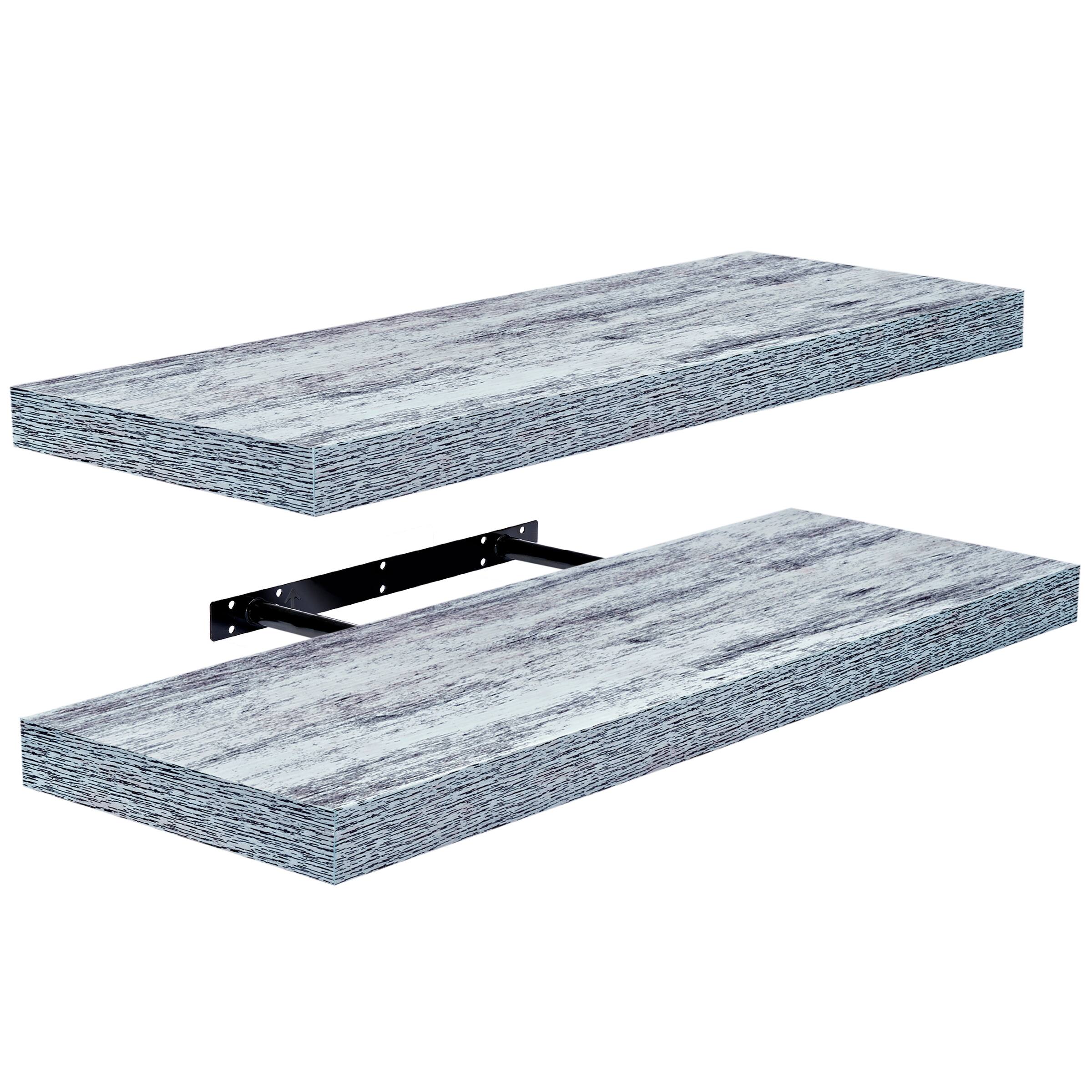 2 Pack (24"x9") Sorbus Floating Wall Shelves for Bedroom, Decor, Kitchen, Living Room - for Trophies, Frames, Bookshelf - Blue
