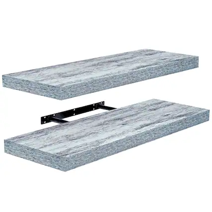 Front. Sorbus - 2 Pack (24"x9") Sorbus Floating Wall Shelves for Bedroom, Decor, Kitchen, Living Room - for Trophies, Frames, Bookshelf - Blue.